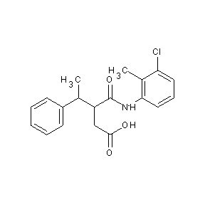 ST008396 3-[N-(3-chloro-2-methylphenyl)carbamoyl]-4-phenylpentanoic acid