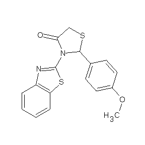 ST044647 3-benzothiazol-2-yl-2-(4-methoxyphenyl)-1,3-thiazolidin-4-one
